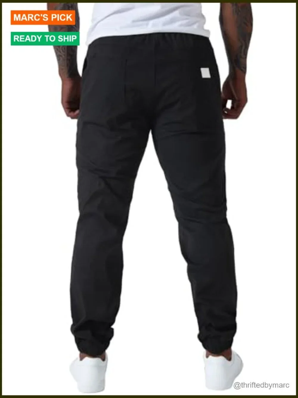Men's Cargo Joggers Cotton Sweatpants Drawstring Elastic Waist Multi-Pocket